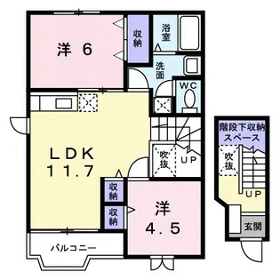 コーポリバーサイド A【201号室】の間取り
