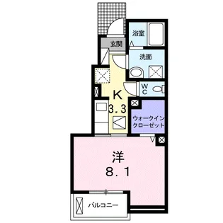 ドゥース レシ B【102号室】の間取り