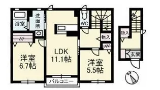 シャーメゾン明治橋【101号室】の間取り
