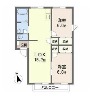 ヴィラ橋本 B棟【101号室】の間取り