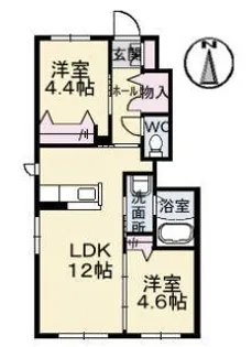 シャーメゾン上林 B棟【103号室】の間取り