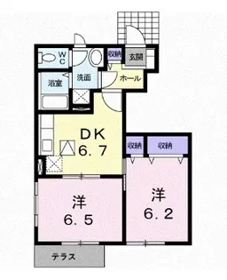 シャイニング ローズB棟【102号室】の間取り