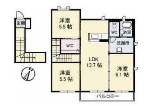 グレイスコート A棟【201号室】の間取り