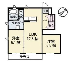 コスモコート【102号室】の間取り