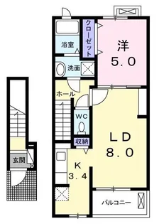 ルーベル上林A【203号室】の間取り