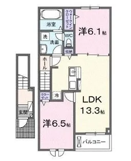 JADA HOUSE滝宮G【202号室】の間取り