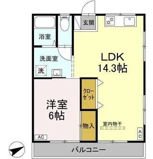 ハイツ タイチ Ⅱ棟【2-1号室】の間取り