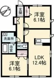 シャーメゾン郡家 C棟【102号室】の間取り