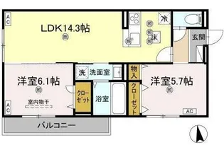 セレノアールA【101号室】の間取り