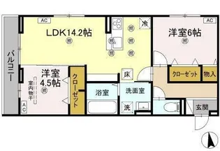 セレノアールA【102号室】の間取り