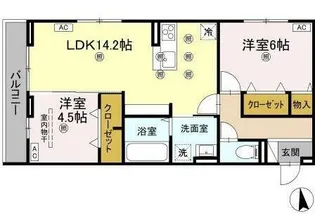 セレノアールA【202号室】の間取り