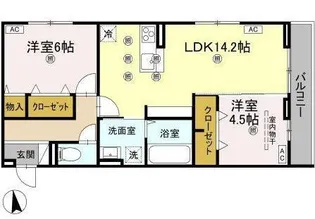 セレノアールA【203号室】の間取り