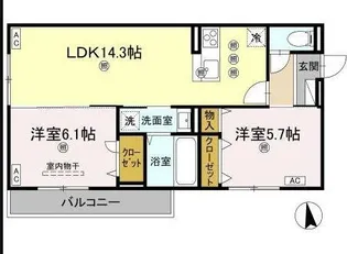 セレノアールA【301号室】の間取り