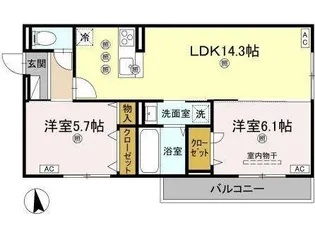 セレノアールA【305号室】の間取り