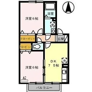 シュガー コート【203号室】の間取り