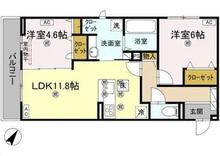 リエートパーク【102号室】の間取り