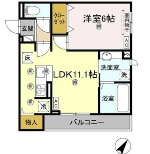 リエートパーク【105号室】の間取り