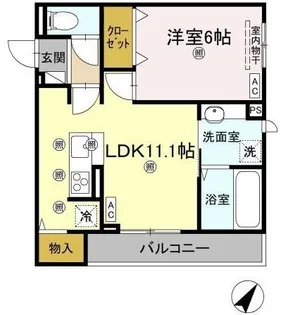 リエートパーク【305号室】の間取り