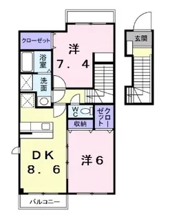 グレイスフルB【202号室】の間取り
