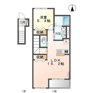 ハピネス古高松【201号室】の間取り