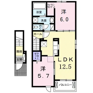 シャインヴァルトB【204号室】の間取り