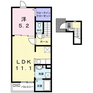 エクロール国分寺A【202号室】の間取り