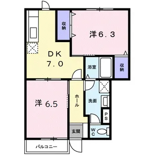 GRANDIR B【101号室】の間取り