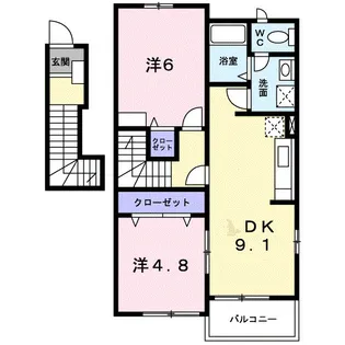レザン ラブール A【201号室】の間取り