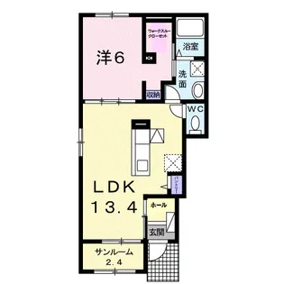 カーサ ルーチェB【101号室】の間取り