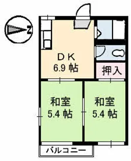 コーポ渡辺【201号室】の間取り