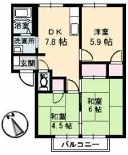 フレグランス春日 B棟【101号室】の間取り