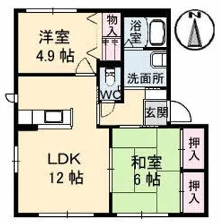 エアトベール C棟【202号室】の間取り