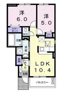 メゾンイケダC【104号室】の間取り