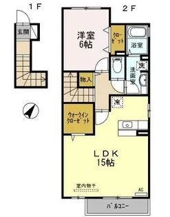 御所アリビオ C棟【201号室】の間取り