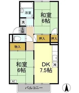 ラフィーネA棟【202号室】の間取り