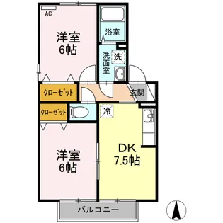 セジュールななみ【202号室】の間取り