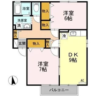 リジェール東山崎 B棟【201号室】の間取り