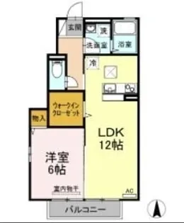 リーバス E イノセント B棟【103号室】の間取り