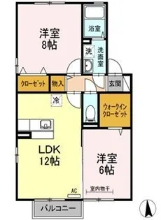 リジェールA棟【201号室】の間取り