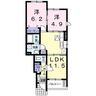 カレントB【103号室】の間取り