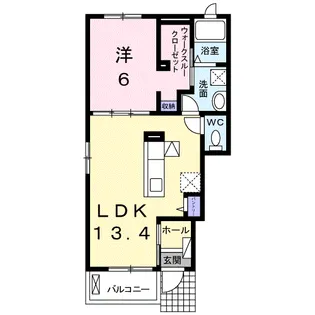 クラール仏生山D【101号室】の間取り