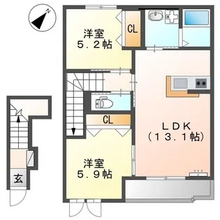 グラン マーサ【202号室】の間取り