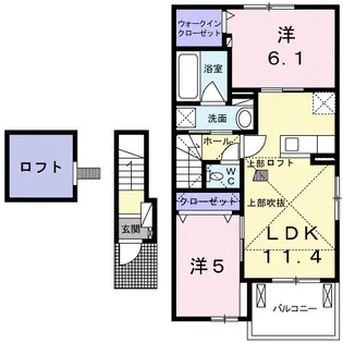 アチェロ クオーレ【204号室】の間取り