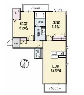 OLIVEHOUSE綾川【302号室】の間取り