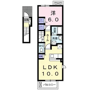 カルム樹【201号室】の間取り