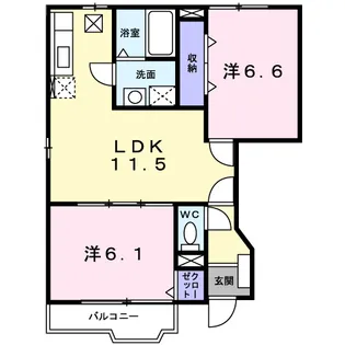 グランドハイツ北館【101号室】の間取り