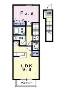 メーディオ黒渕【204号室】の間取り