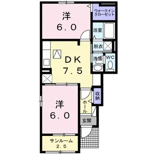 ネオリリーB【101号室】の間取り