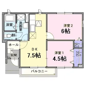 ハッピーセブン【102号室】の間取り