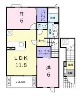 ロイヤルスクウェア 一宮Ⅴ【202号室】の間取り
